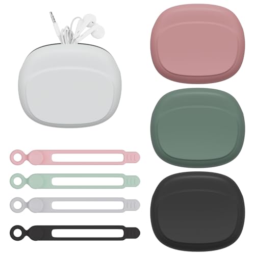 4 Pcs Headphone Case with 4 Silicone Cable Ties Earphone Case Silicone Earphone Carrying Case Mini Storage Bag for Wireless Headphone Earphone USB Cable Charger Keys Mini Items 4 Pcs Headphone Case with 4 Silicone Cable Ties Earphone Case Silicone Earphone Carrying Case Mini Storage Bag for Wireless Headphone Earphone USB Cable Charger Keys Mini Items