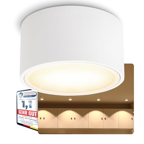 SSC-LUXon CELI-X LED Aufbauspot flach mit großer Leuchtfläche - LED GX53 mit 4,5W warmweiß 230V - Decken Aufbaustrahler rund