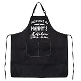 PXTIDY Welcome to Nanny's Kitchen Nanny Grandma Gift Nanny Grandma Kitchen Apron Thank You Gift Nann
