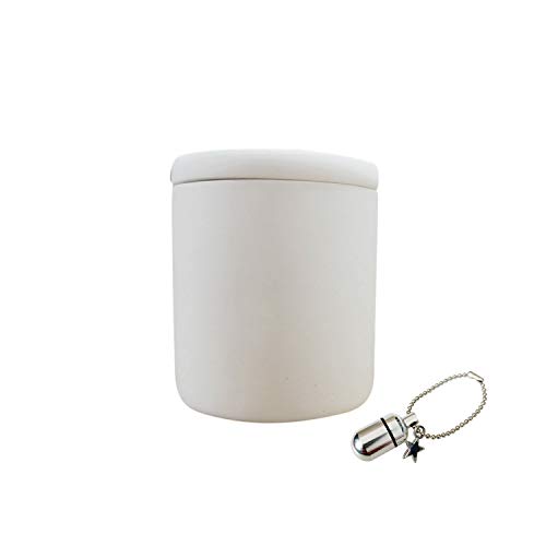 骨壷 珪藻土 切立 天然素材 土に還る 調湿 骨壺 メモリアルカプセル 極小 スターチャーム付き (ホワイト, 2.5寸)