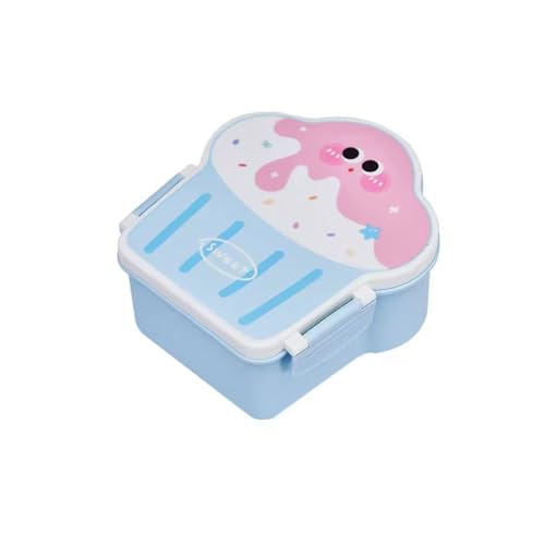 Marmita Infantil com Talheres Formato Sorvete BPA Free – Lancheira Escolar Divertida Azul
