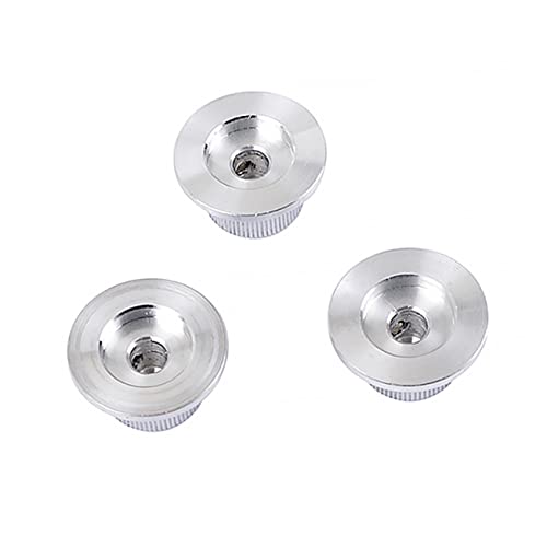ifundom Set of 3 Metal Guitar Control Knobs Round Guitar Volume Tone Knob for Electric Guitars