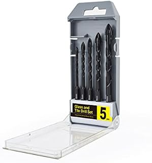 Gunpla 5 Pieces Drill Bits 4mm, 5mm, 6mm, 8mm, 10mm Glass Tile Concrete Brick Plastic Bits for Drilling Ceramic Brick Marble Wood Tungsten Carbide Tipped Black Twist Multi-Material Drill Bit Set