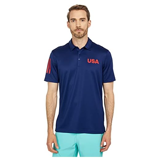 adidas Golf USA Golf Polo Shirt, Dark Blue, Large