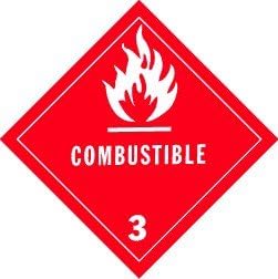 Combustible Class 3 Label, Roll of 500
