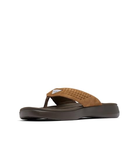 Columbia Columbia Mens Boatside Flip Lea, Tundra/Light Brown, 11