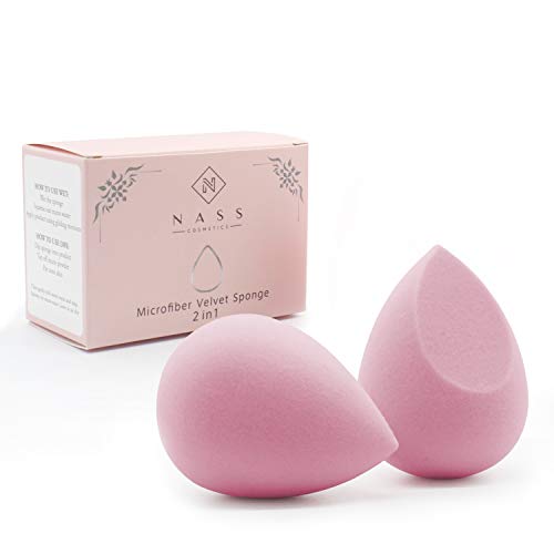 Microfiber Velvet Makeup Sponge Pink 2pc, Ultra Soft Foundation Blender, Dual Layer Technology- Flawless Blend for Makeup Application, Latex-free, Cruelty Free