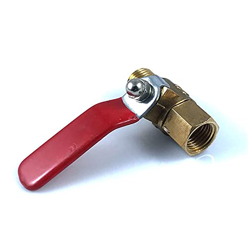 HMTE Accesorios de tubería, válvula de Bola de 1/4 Pulgadas, Material de latón, Macho a Hembra, Adaptador de acoplador de Grifo de Agua y Aire, Conector de Rosca con Mango