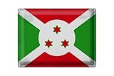 mrdeco Metall Schild 30x40cm gewölbt Flagge Bur&i Flag of Bur&i Vintage Deko Blechschild Tin Sign
