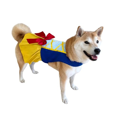Disfraz capa princesa azul y amarilla para perros talla Large miniatura 2