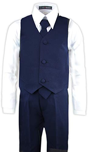 Black n Bianco Boys' Formal Black Suit with Shirt and Vest