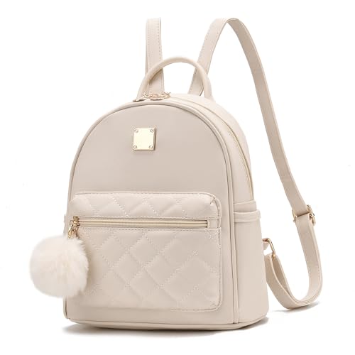 I IHAYNER Girls Mini Leather Backpack Purse Cute Small Backpack Fashion Backpack for Women, White