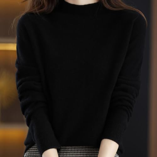 Merino Wool Sweaters,Cashmere Sweaters for Women,Women Fall Winter Warm Knitted Pullover Long Sleeve Sweater3