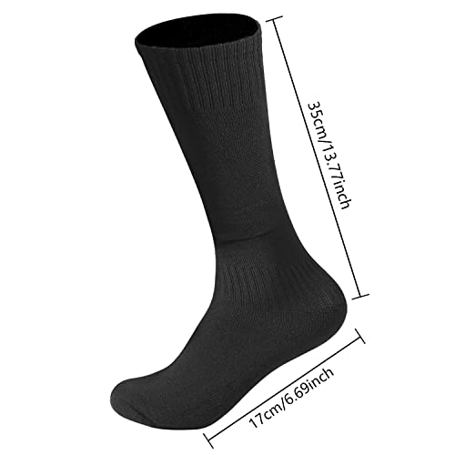 3 Pairs Football Socks, Black Long Tube Soccer Hockey Rugby Socks for Sport Training3