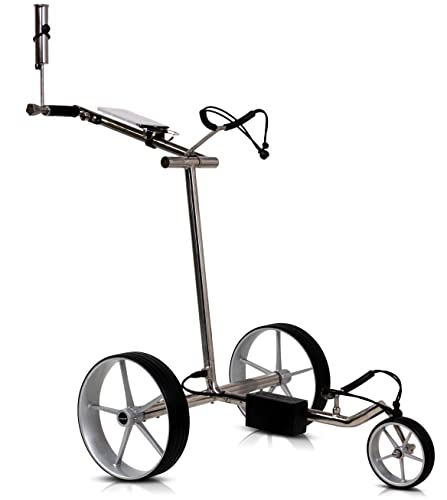 tour-made Haicaddy® HC9 Travel PRO - Carro de golf eléctrico de acero inoxidable, con parque magnético y freno electrónico Cover