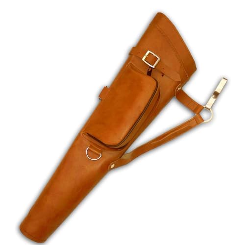CarolUSA Archery Hunting, Indoor Outdoor Sport, Recurve/Longbow Textured Faux Leather Traditional Hip Side Arrow Holder, Arrow Quiver,Bag (Left Hand)