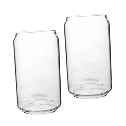 VINTORKY 2pcs Glass Can Clear Tumblers Martini Glasses Soda Can Glasses Decorative Wine Glasses Coffee Cappuccino Cup Transparent Glasses Travel Coffe Mug Cocktail Glasses Bar Beer Cup