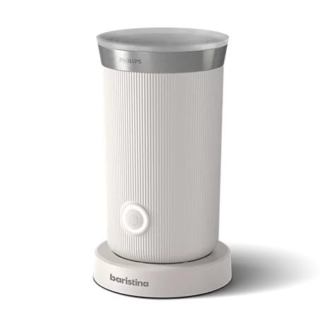 Philips Baristina - Espumador de leche eléctrico para hacer espuma de leche caliente y fría y alternativas vegetales, fácil de limpiar, para cafeteras espresso Philips Baristina, color negro