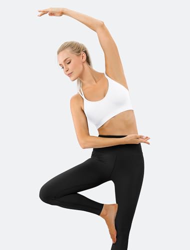 Women's Cross Back Sports Bra Padded Strappy Medium Support Yoga Bra for Workout Fitness 3 Pack3