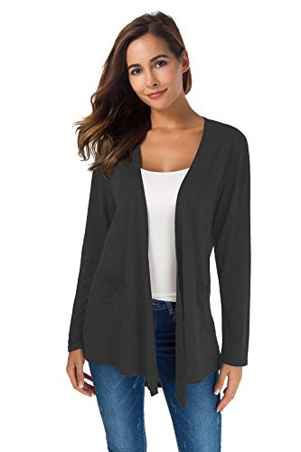 TownCat Cardigans for Women, Drape Open Front Cardigan, Long Sleeve Lightweight Modal Womens Cardigans (Gray,M)
