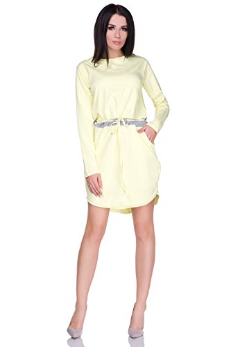 FUTURO FASHION - Robe - Colonne - Manches Longues - Femme rose corail taille unique - jaune - Taille Unique