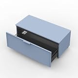 AQA DESIGN accessori casa cassettiera, frontale in MDF, finitura azzurro tiffany, nr1 cassetto con scorrimento e chiusura soft close, maniglia in - Azzurro - 120x45x42 cm