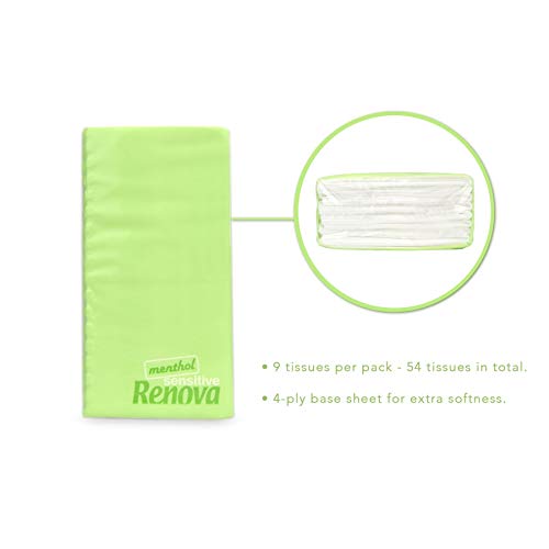 Renova SENSITIVE MENTHOL Pocket Tissues 6 Packs White Regular 1 Stück (6er Pack)