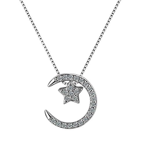 Collier lune et étoile argent 925 transformable 4 façons de porter