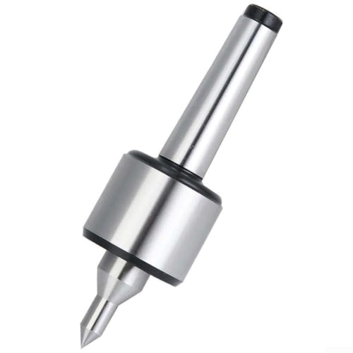 Live Center con diseño de triple rodamiento para torno cónico Morse, acero de alto carbono para herramienta de contrapunto CNC, precisión de 0.01 pulgadas, 3000 RPM máximo, plata (MT3)