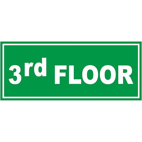 Image of ATTRACTSO - 3rd Floor Sign Self Adhesive Laminated Sticker for Home, Office, Shop, Hospital, Hotel, Theatre, Restaurant - 12 inchx5 inch inch (Green)
