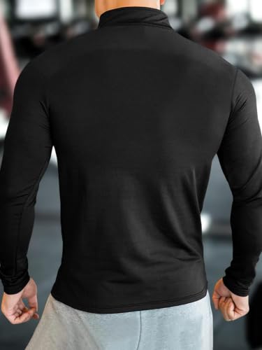 Image of EYEBOGLER Men's Solid Polo Neck Full Sleeve T-Shirt, Casual Gym Wear Regular Fit T-Shirt for Men