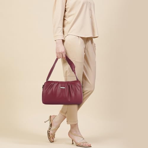 Image of Synthetic Leather Casual Top Handle Handheld Crossbody Travel Side Sling Bag For Women