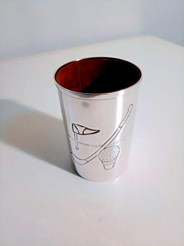 Bicchiere portapenne Argento 925 Cesello Golf (Argento 925)