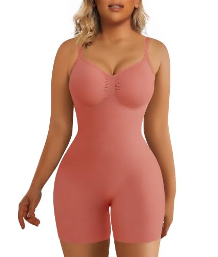 Image of SHAPERX Shapewear for Women Tummy Control Bodysuit Mid Thigh Body Shaper Shorts for a Lifted Look