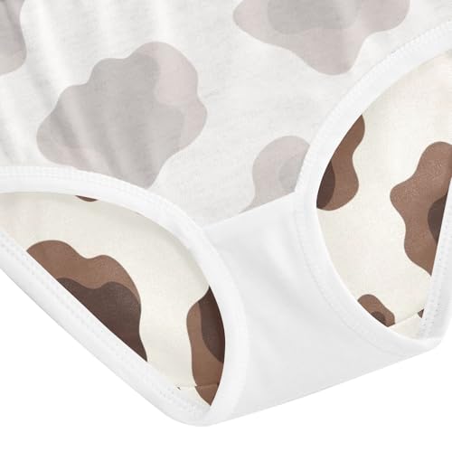Toddler Briefs, Brown Leopard Girls' Cotton Brief Underwear, 2–8 Years4
