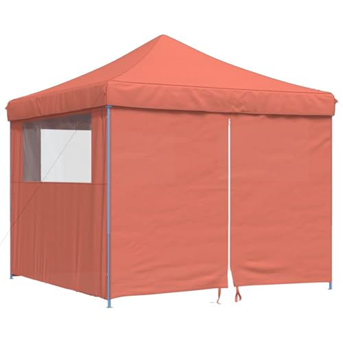 Gecheer Tendone per Feste Pieghevole Pop-Up con 4 Pareti Terracotta,Gazebo da Esterno,Parasole,Gazebo Pergola con Telo,Padiglione da Giardino,Tenda per Feste,Gazebo per Barbecue,A4004933