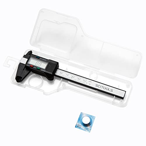 SCITOOLS Digital Caliper 0-4"Measuring Tool, Micrometer Caliper with Auto-Off Feature, Interchangeable Between inches and millimeters for Jewelry Measurement and 3D Printing