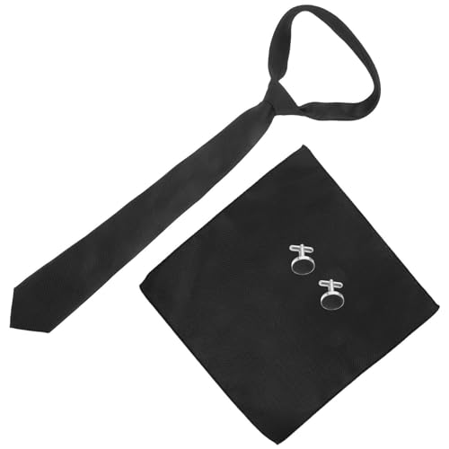 Set de Corbata y Gemelos para Hombre LIFKOME Rojo miniatura 1
