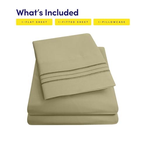 Image of 1500 Supreme Collection Twin XL Sheet Sets Sage Green - 3 Piece Bed Sheets and Pillowcase Set for Twin XL Mattress - Extra Soft, Elastic Corner Straps, Deep Pocket Sheets, Twin XL Sage Green