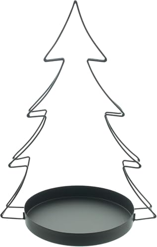 FRANK FLECHTWAREN Schale Tannenbaum, Metall, Mattschwarz Maße: Teller...