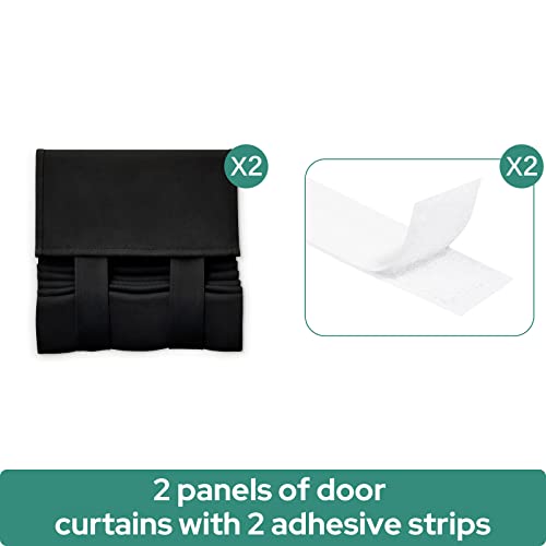 Homeideas Side Door Curtains For Door Window, Sidelight Curtains For Front Door 2 Panel, Side Door Curtains For Small Window, Privacy Door Window Covering For Glass Door, Black, W12 X L68 #TOP7