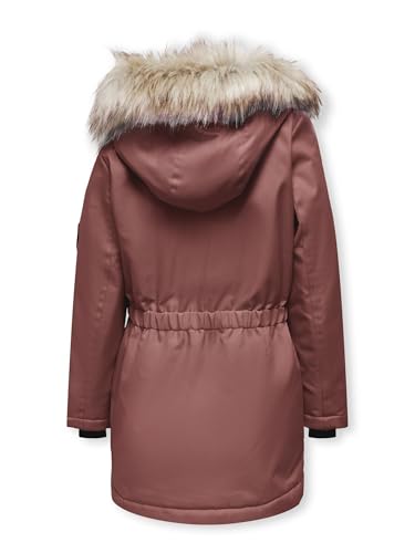 ONLY Mädchen Kogiris Fur Otw Noos Parka, Black/Detail:fur Light Grey, 164 EU