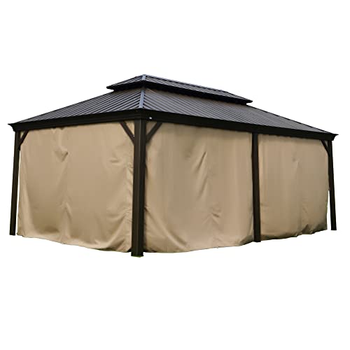 Kozyard 12' x 20'Outdoor Gazebo Privacy Curtain Sidewall, Waterproof Patio