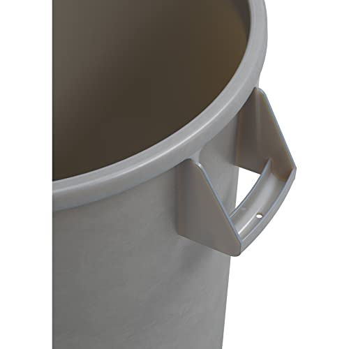 Image of SPARTA Bronco 20 Gallon Trash Can, Thick Polyethylene Bin, NSF Certified Waste Container with Top Handles, Bottom Handholds, Reinforced Base and Stackable, LLDPE, 20 Gallon, Gray