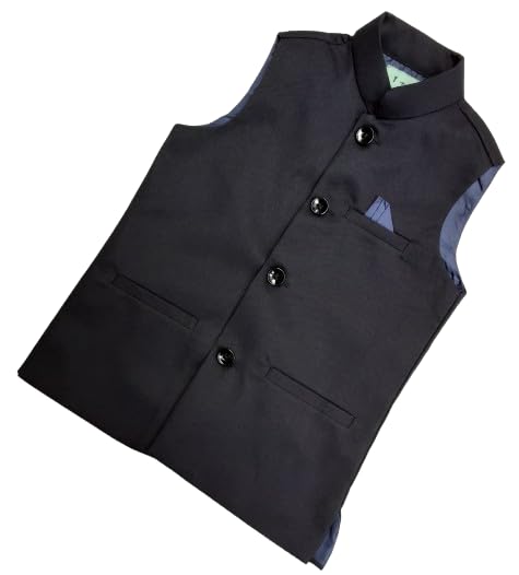 Image of T+D Soft & Standard Half Sleeve Nehru Jacket Blazer Coat Dress For Kids Boys