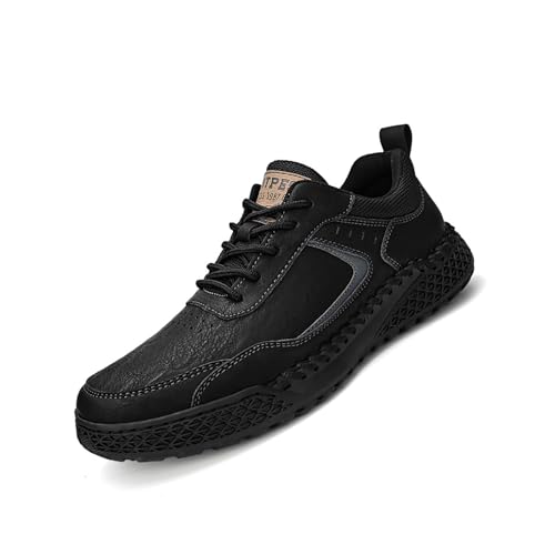 PURCHAWEE Men Leather Casual Walking Driving Shoes Handmade Stitching Breathable Lightweight Slip On Loafers Ankle Chukka Boots Fashion Sneakers