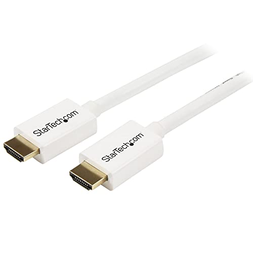 StarTech.com 7m 23 Ft Blanc CL3 Haute vitesse dans le mur HDMI câble - Ultra HD 4k x 2k HDMI câble - HDMI à HDMI M/M - Audio/Vidéo, Gold-Plated (HD3MM7MW) | CL3 Évalué, UHD Haute vitesse HDMI Câble avec Ethernet, 10.2Gbps, HDMI 1.4 Câble d'affichage/vidéo 30AWG