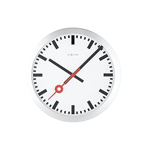 NeXtime Reloj de pared o de mesa "STATION", muy silencioso, redondo, blanco, ø 19 cm | Ya disponible en tu tienda friki favorita! En mundofriki.es!