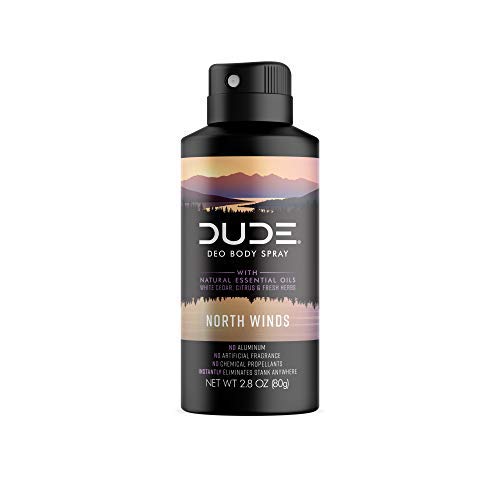 DUDE Deodorant Body Spray, North Winds, 2.8 Ounces