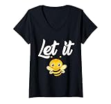 Photo Gallery donna let it be cute bee inspirational citazione art maglietta con collo a v Photo Gallery donna let it be cute bee inspirational citazione art maglietta con collo a v